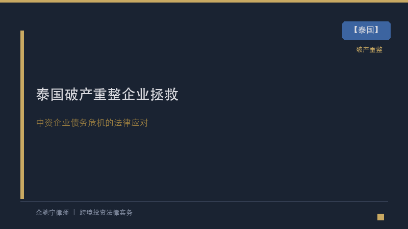 泰国律所｜泰国破产重整制度与企业拯救实务：中资企业债务危机的法律应对路径